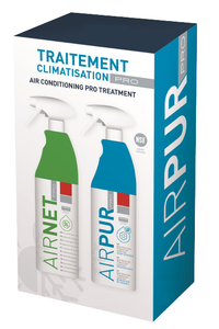 KIT NETTOYANT CLIM UNITE INTERIEURE AIRPUR + AIRNET 750ML X 2